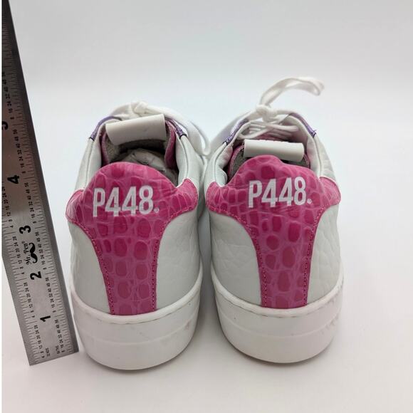 P448 Thea Platform Sneaker Shoes Lace-Up Women's Multi/White Size US8.5 EU39 - Picture 10 of 12